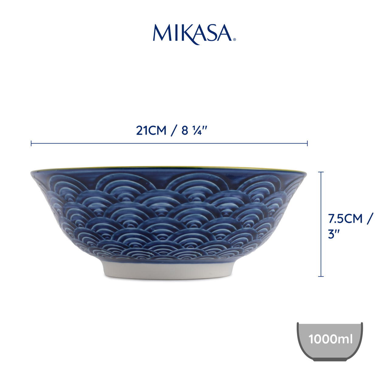 Miska Mikasa 21 cm červeno-modrý obloukový vzor, 900 ml, kamenina7